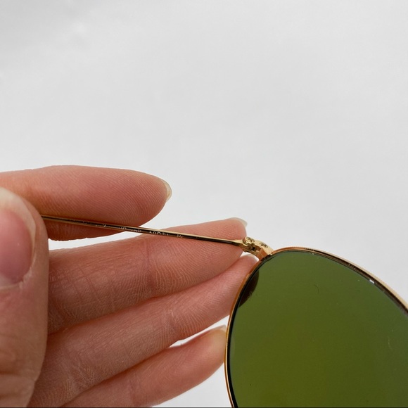 RayBan Blue Mirror Lens Gold Wire Folding Frames - Picture 10 of 16